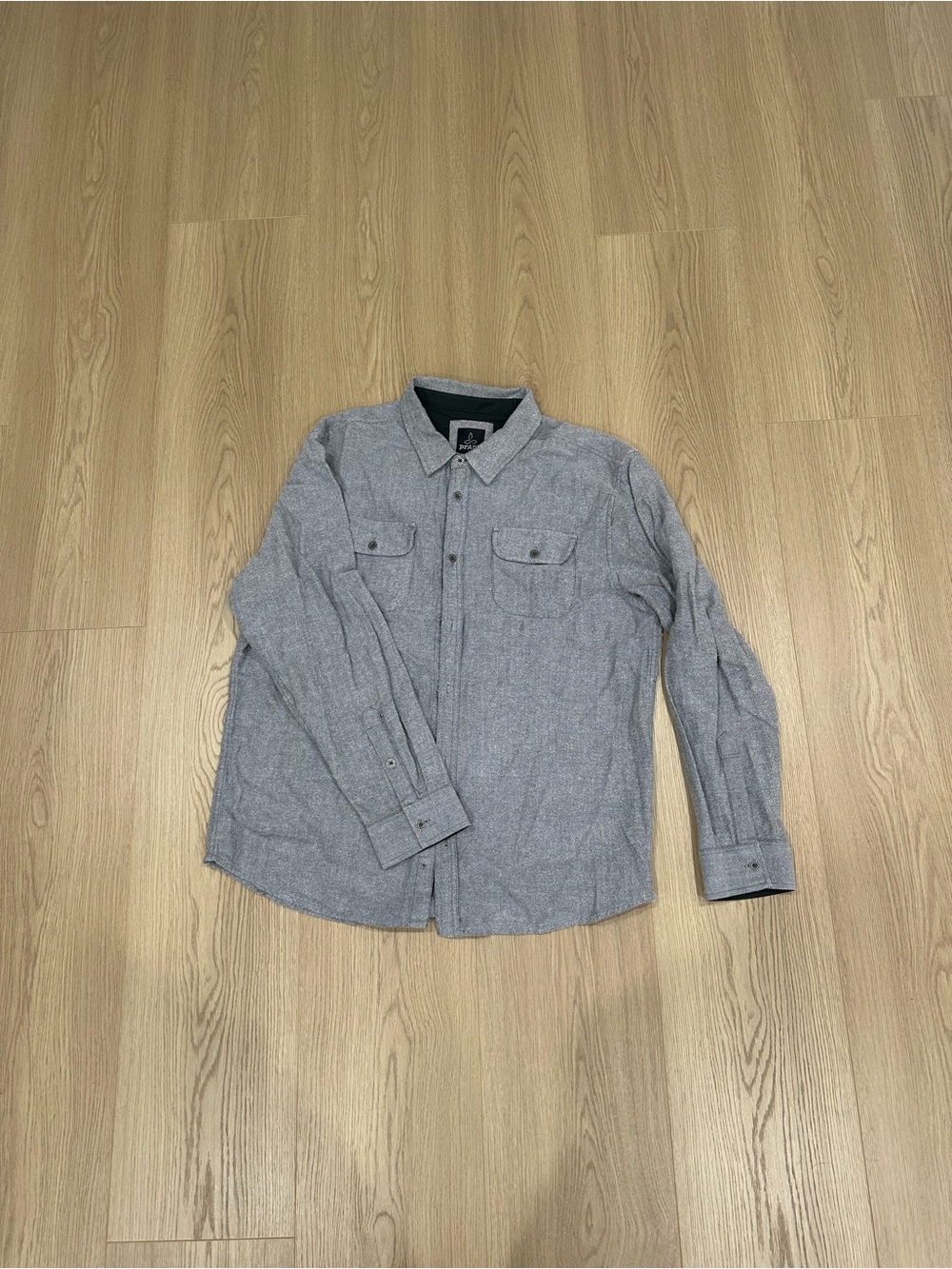 Men's PrAna Gray Button-Up Casual Shirt Jacket